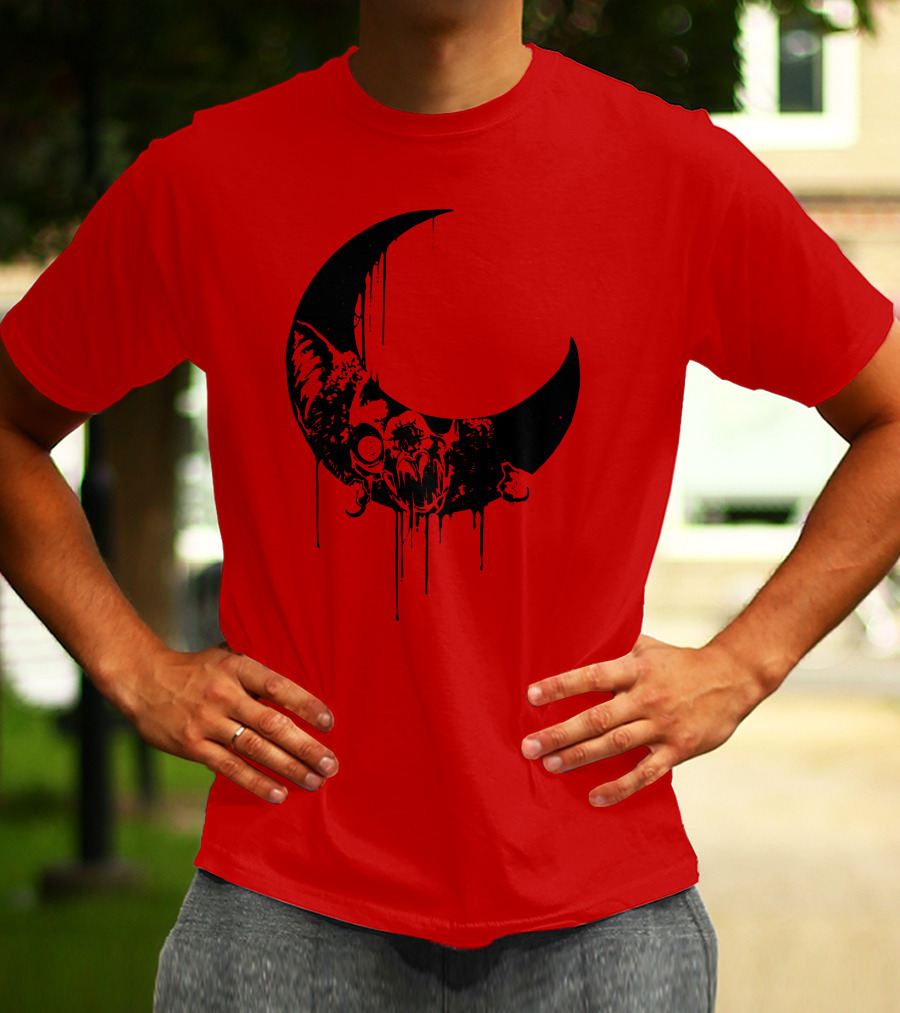 Mxmorggo Blood Moon Bat Dripping T-Shirt