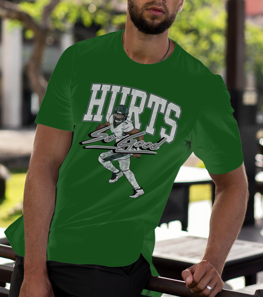 Hurts So Good Pigment Dyed Football Player Green T-Shirt