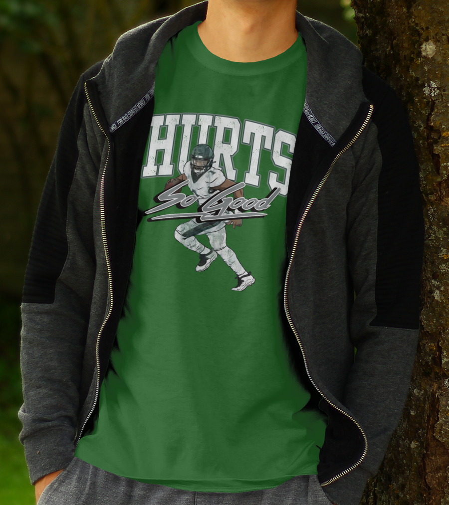 Hurts So Good Pigment Dyed Football Player Green T-Shirt