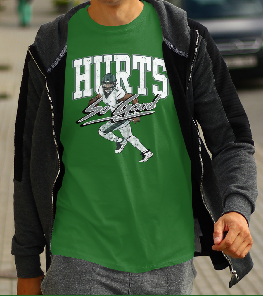 Hurts So Good Pigment Dyed Football Player Green T-Shirt
