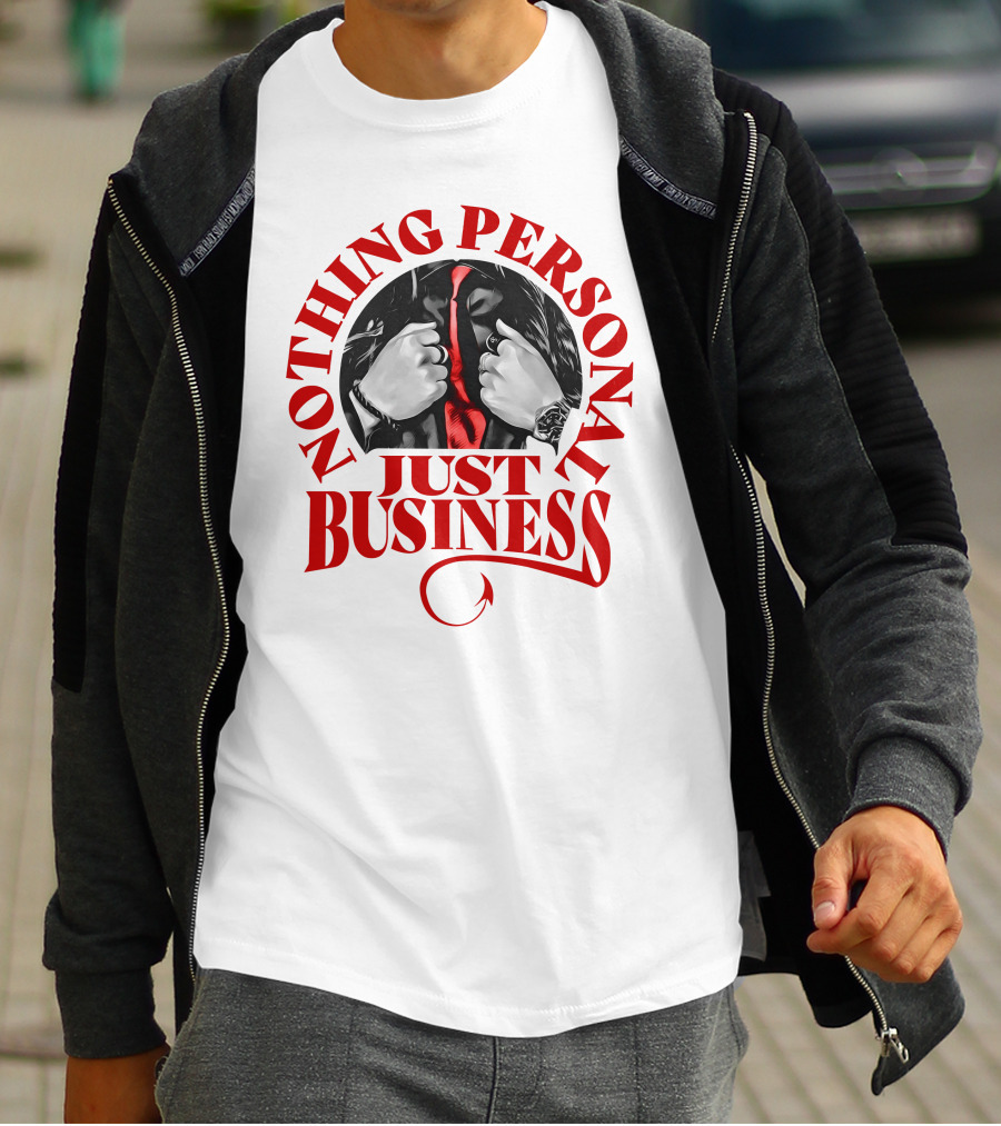 Nothing Personal Just Business Red Tie Hidden Face T-Shirt