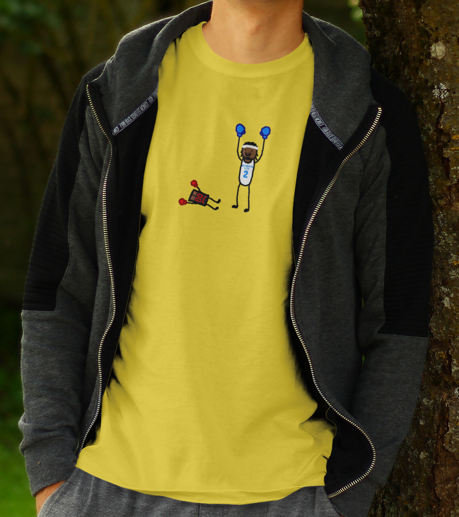 Nba Paint Sga Beat The Buzzer Stick Figures Boxing Yellow T-Shirt