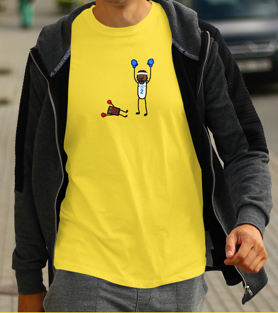 Nba Paint Sga Beat The Buzzer Stick Figures Boxing Yellow T-Shirt