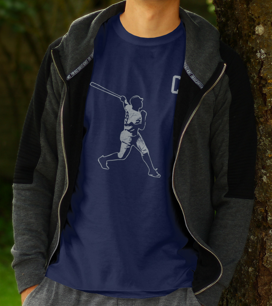 Jomboymedia Shop The C Baseball Silhouette Batter 8 Navy T-Shirt
