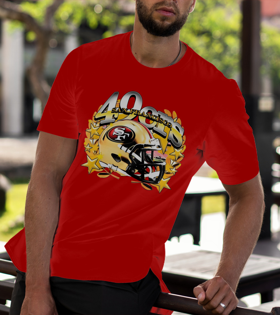 49Ers San Francisco Football Helmet Stars T-Shirt