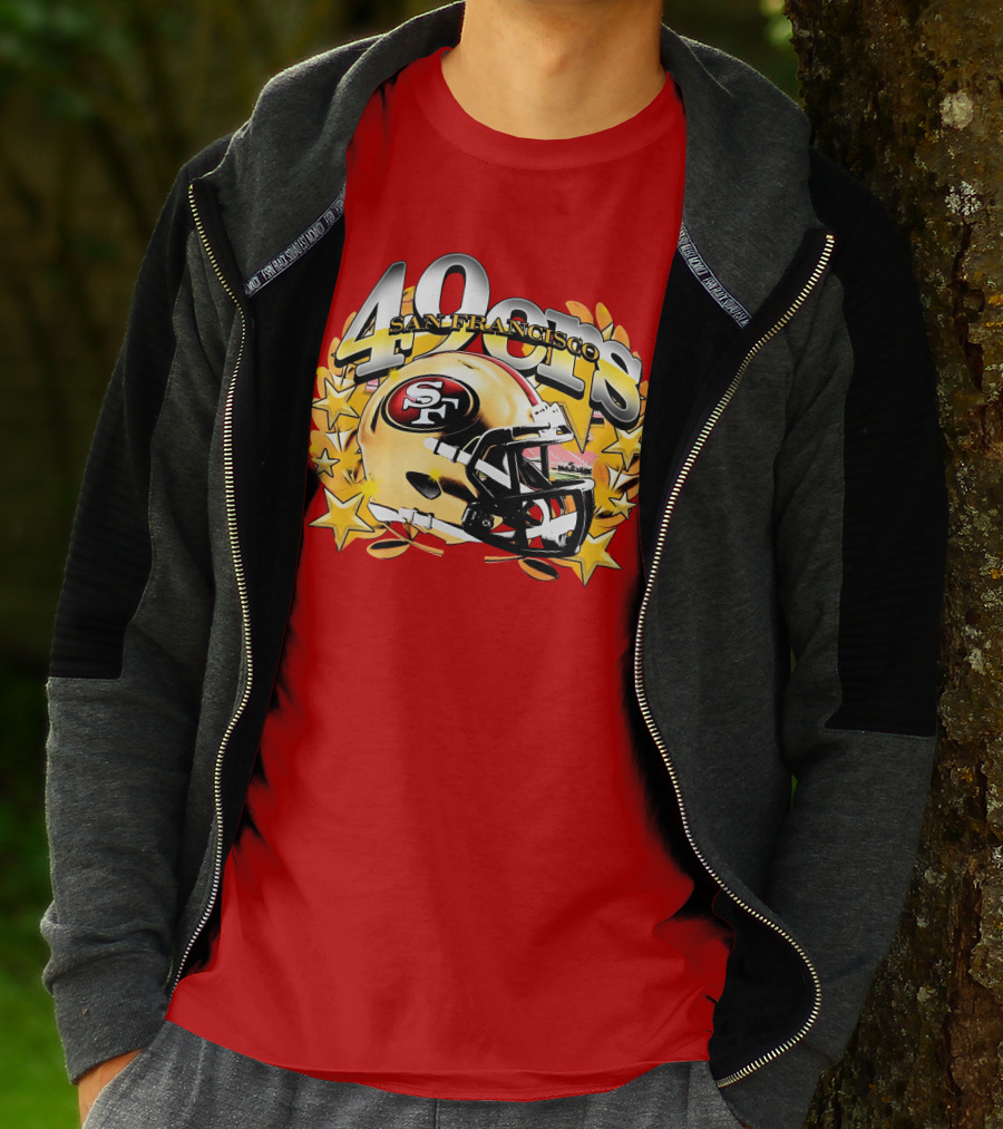 49Ers San Francisco Football Helmet Stars T-Shirt