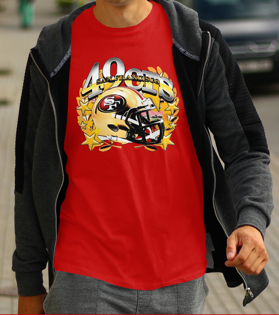 49Ers San Francisco Football Helmet Stars T-Shirt