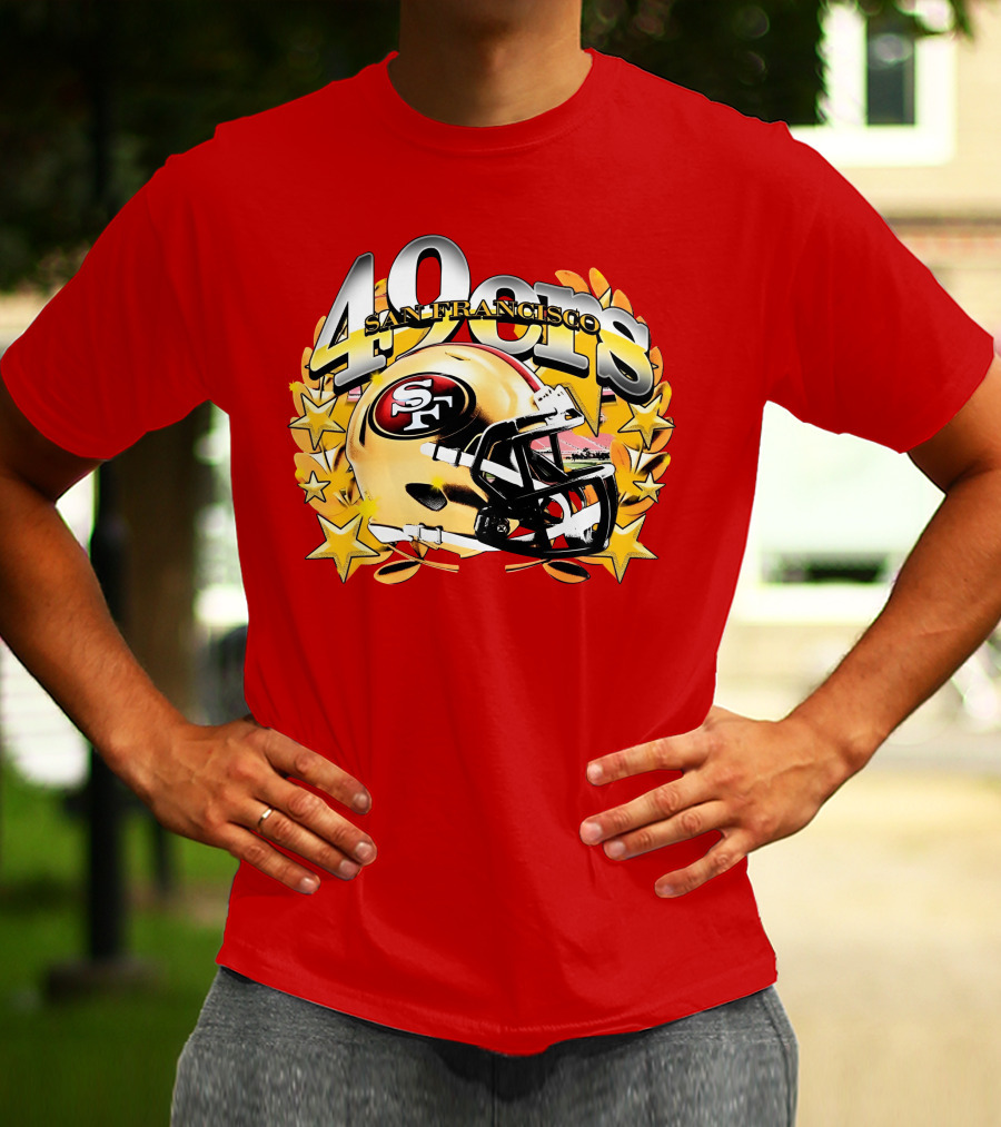 49Ers San Francisco Football Helmet Stars T-Shirt