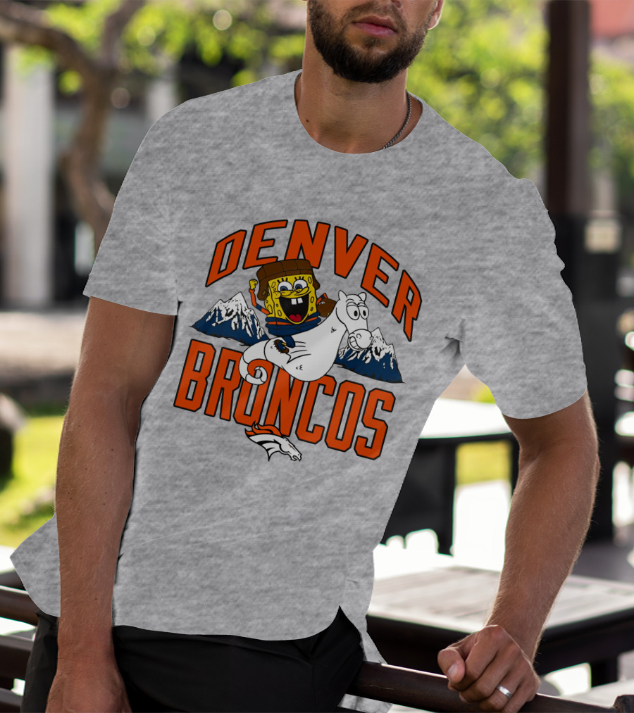 Denver Broncos Homage X Spongebob Men's Fanatics Gray Pro Shop T-Shirt
