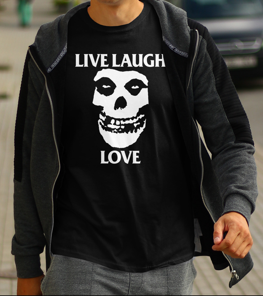 Misfits Skull Live Laugh Love Alice White T-Shirt