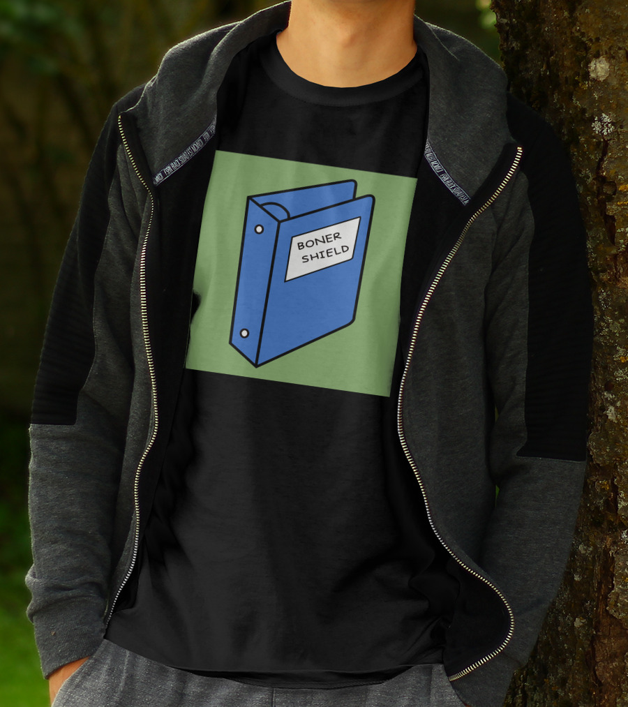 BONER SHIELD Blue Binder T-Shirt