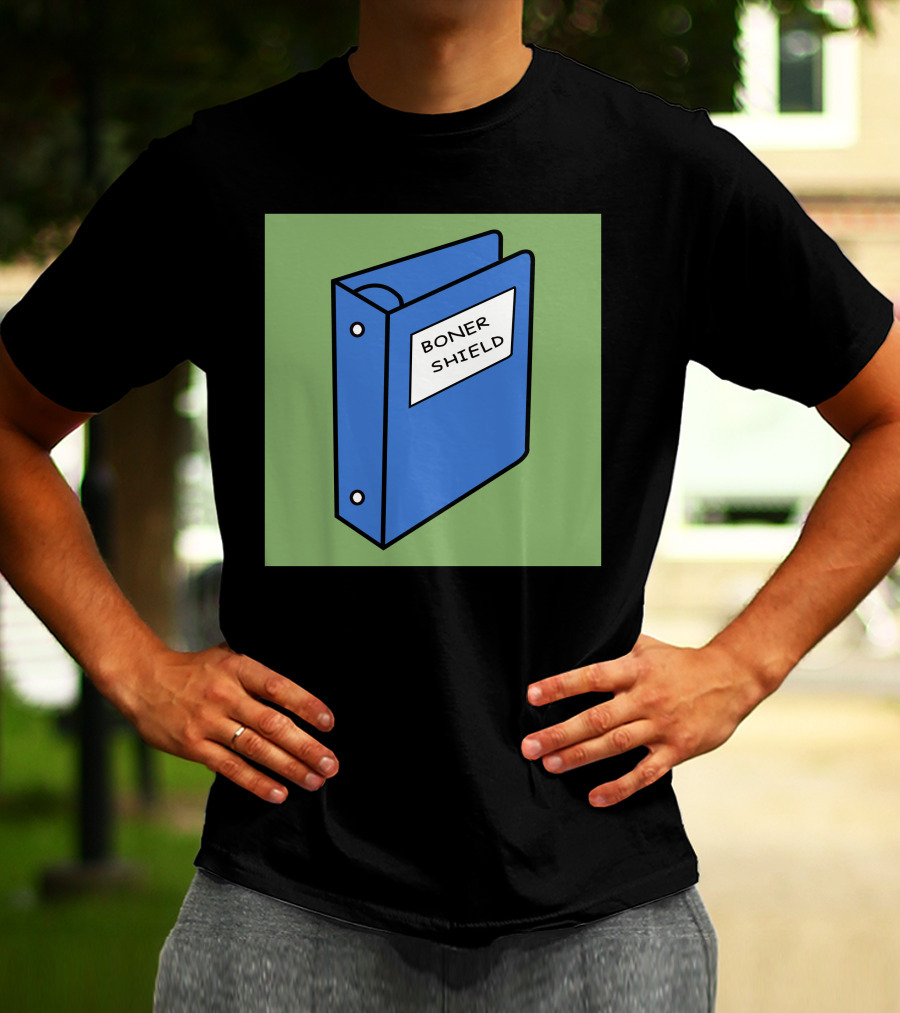 BONER SHIELD Blue Binder T-Shirt