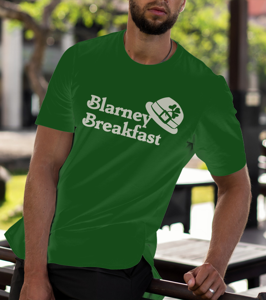 Blarney Breakfast Leprechaun Hat Shamrock Green T-Shirt