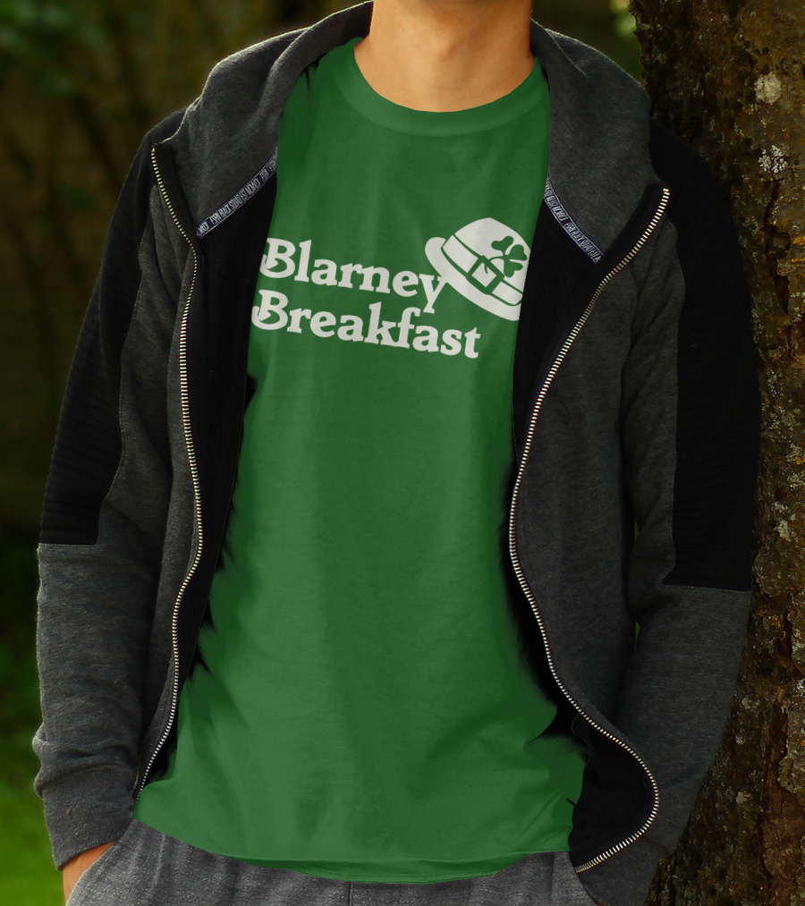 Blarney Breakfast Leprechaun Hat Shamrock Green T-Shirt