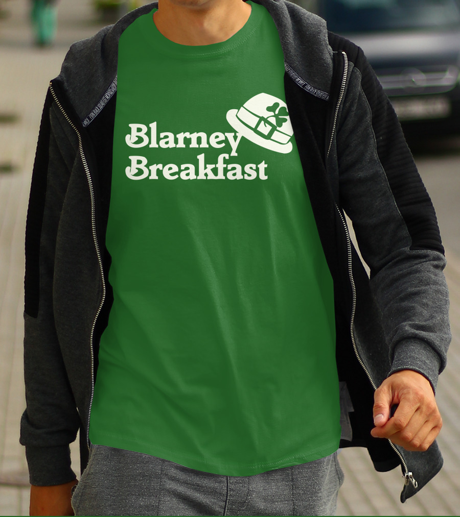 Blarney Breakfast Leprechaun Hat Shamrock Green T-Shirt