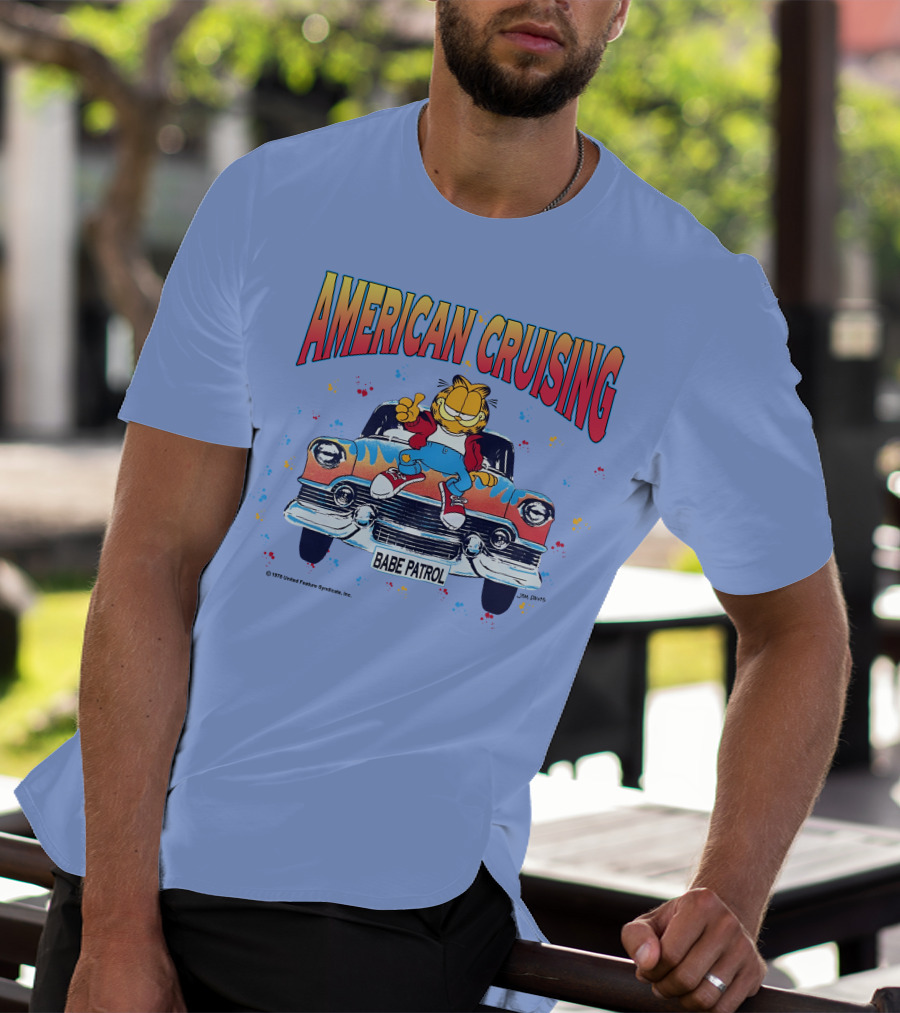 Garfield American Cruising Babe Patrol Vintage Car Vibe T-Shirt