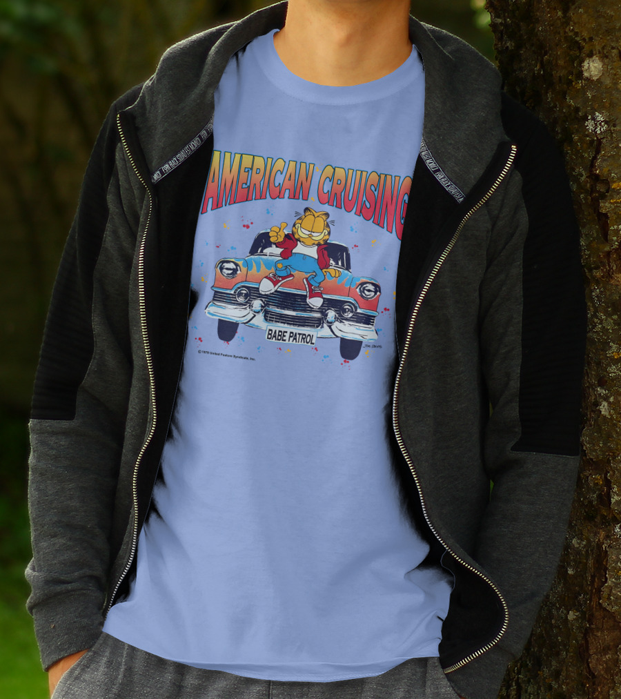 Garfield American Cruising Babe Patrol Vintage Car Vibe T-Shirt