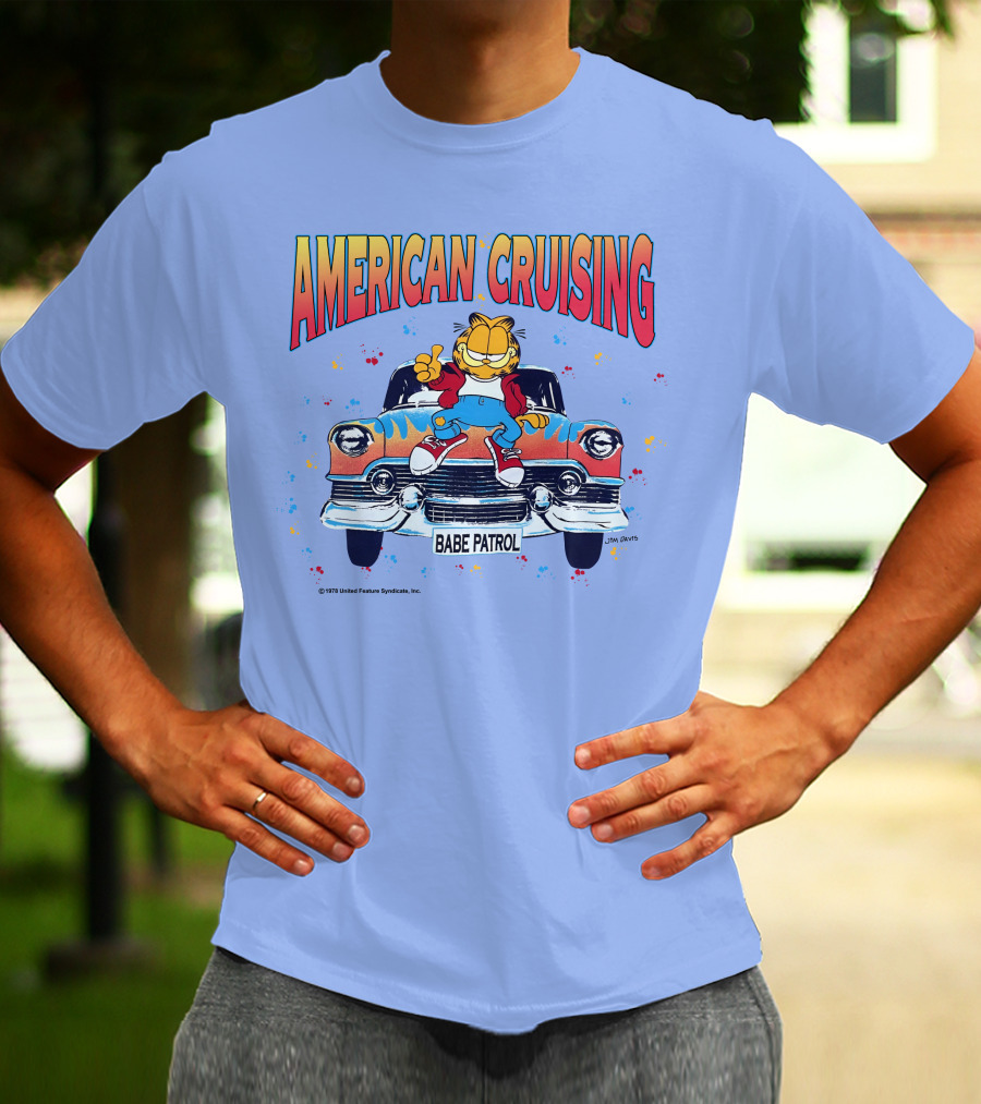 Garfield American Cruising Babe Patrol Vintage Car Vibe T-Shirt
