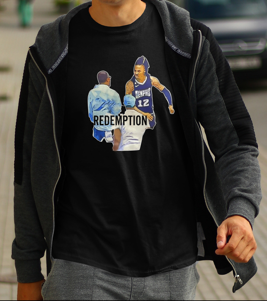 Ja Morant Dad Grizzlies Redemption Memhis Basketball Iconic Scene T-Shirt