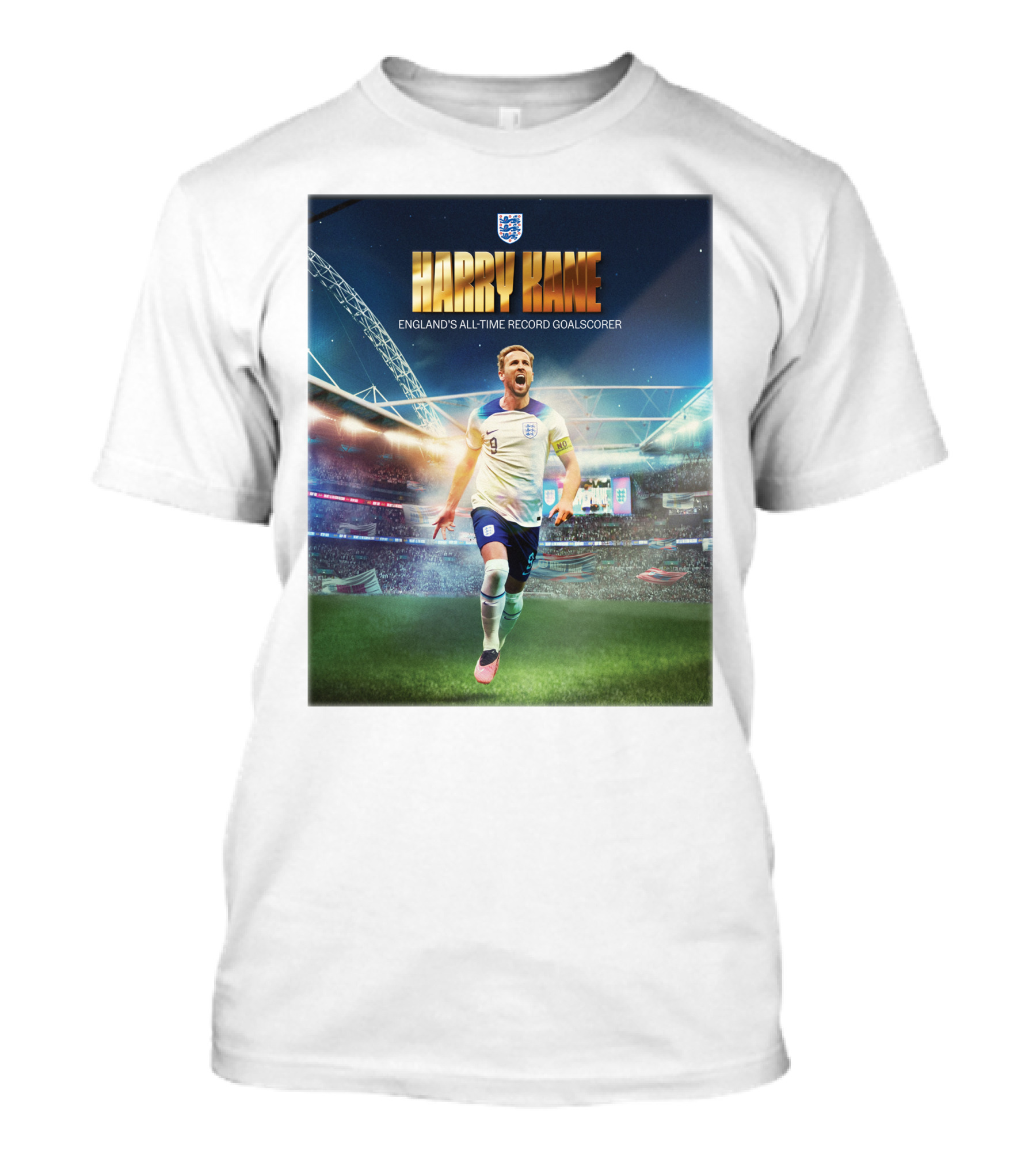 Harry Kane England's All-Time Record Goalscorer Wembley Stadium Celebration Footballer T-Shirt
