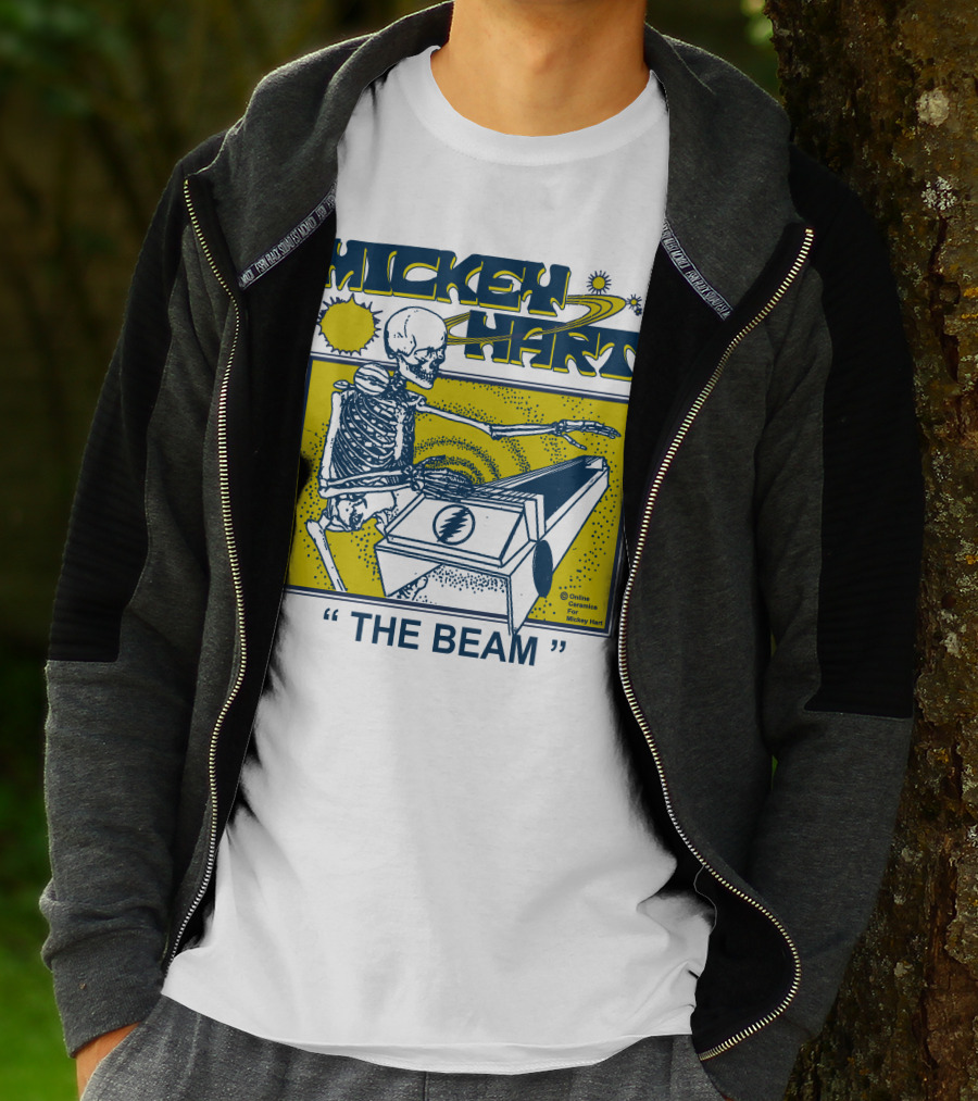 Mickey Hart The Beam Skeleton Playing Cosmic Instrument Online Ceramics T-Shirt