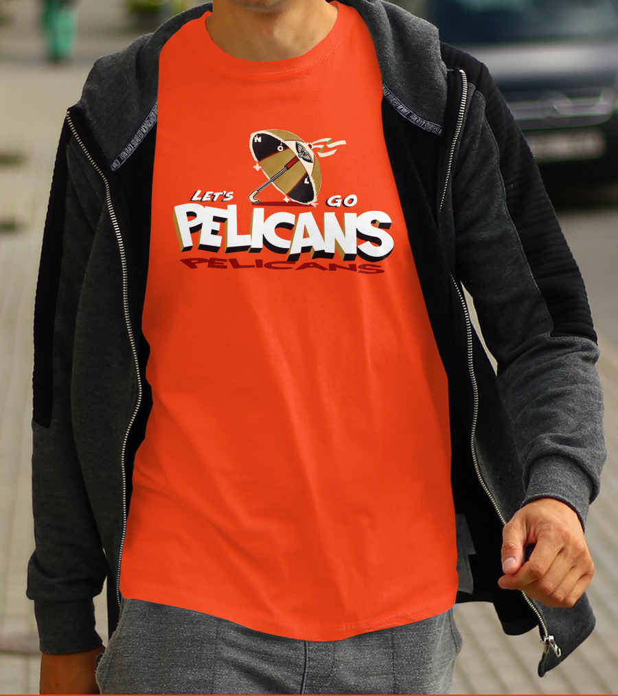 Let's Go Pelicans NOLA Umbrella T-Shirt