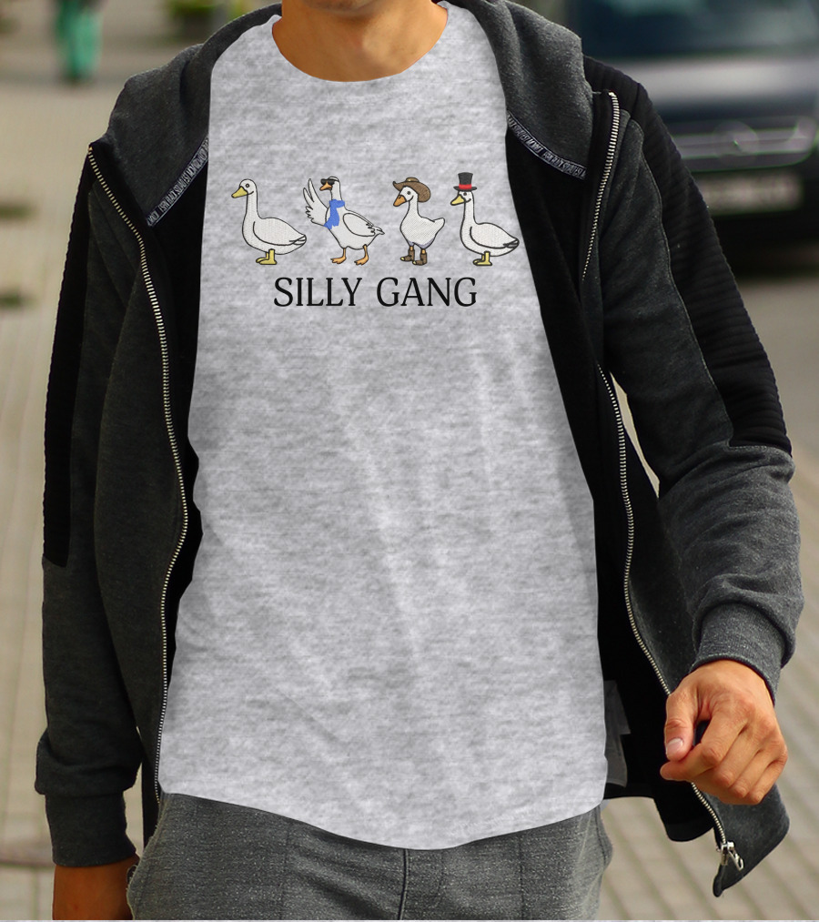 Silly Gang Ducks With Cowboy Hat And Top Hat T-Shirt