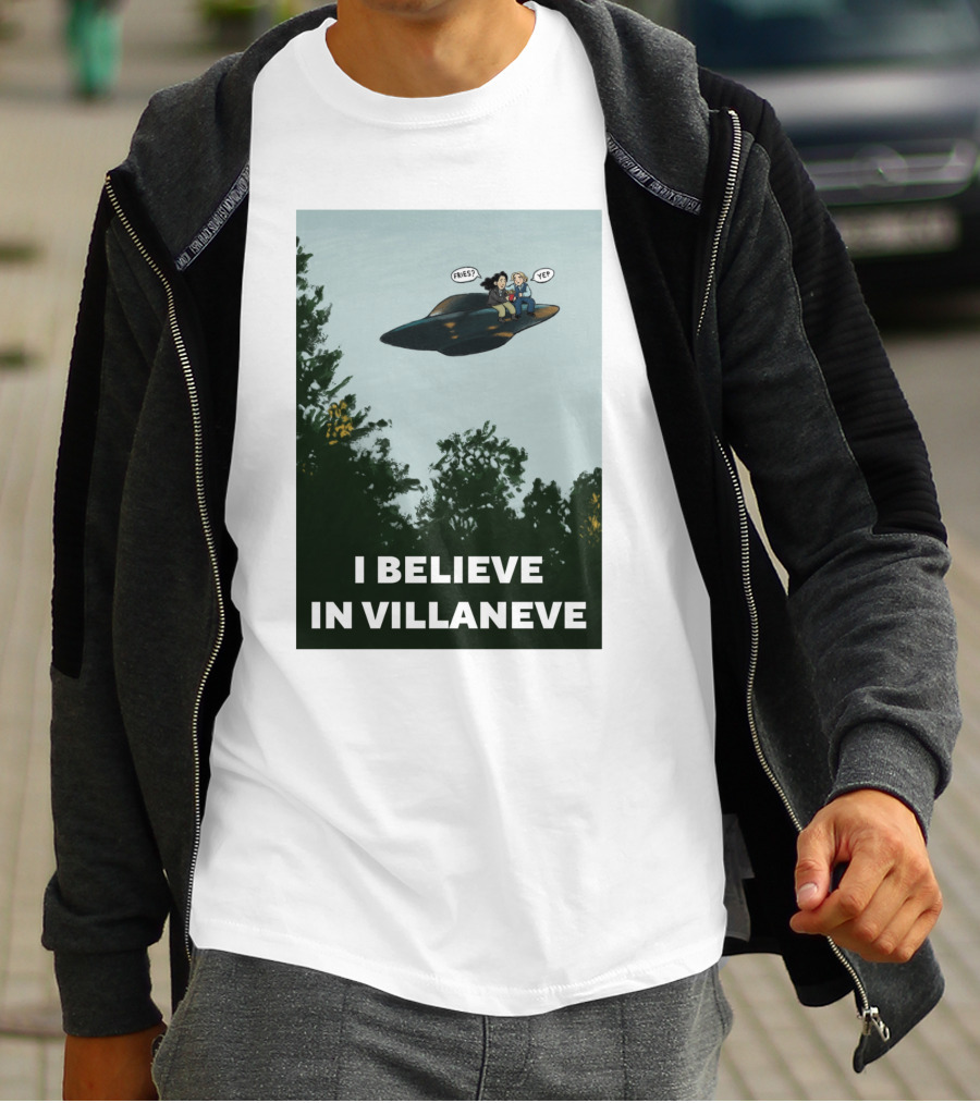 I Believe In Villaneve Trees UFO Scully Mulder Speech Bubbles T-Shirt