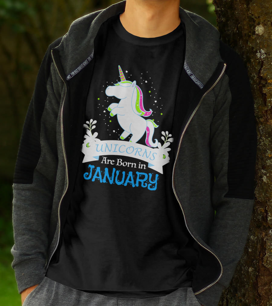 Christmas Unicorns Are Born In January T-Shirt