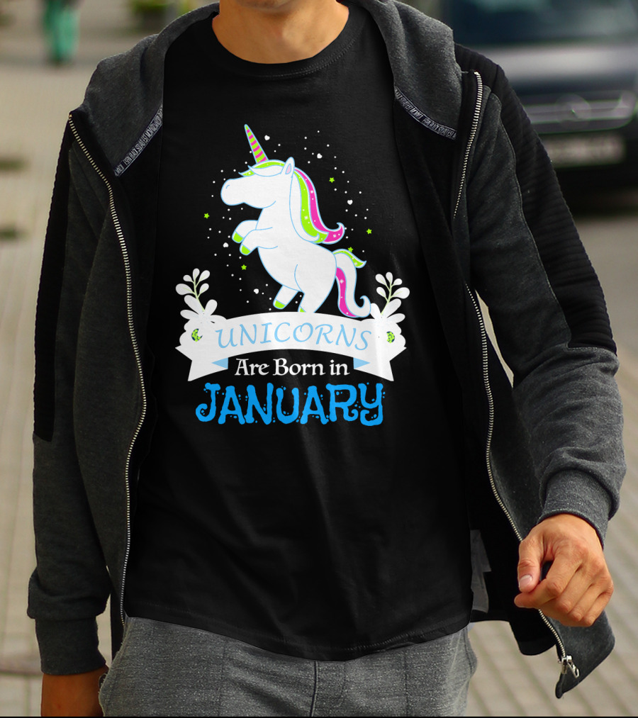 Christmas Unicorns Are Born In January T-Shirt