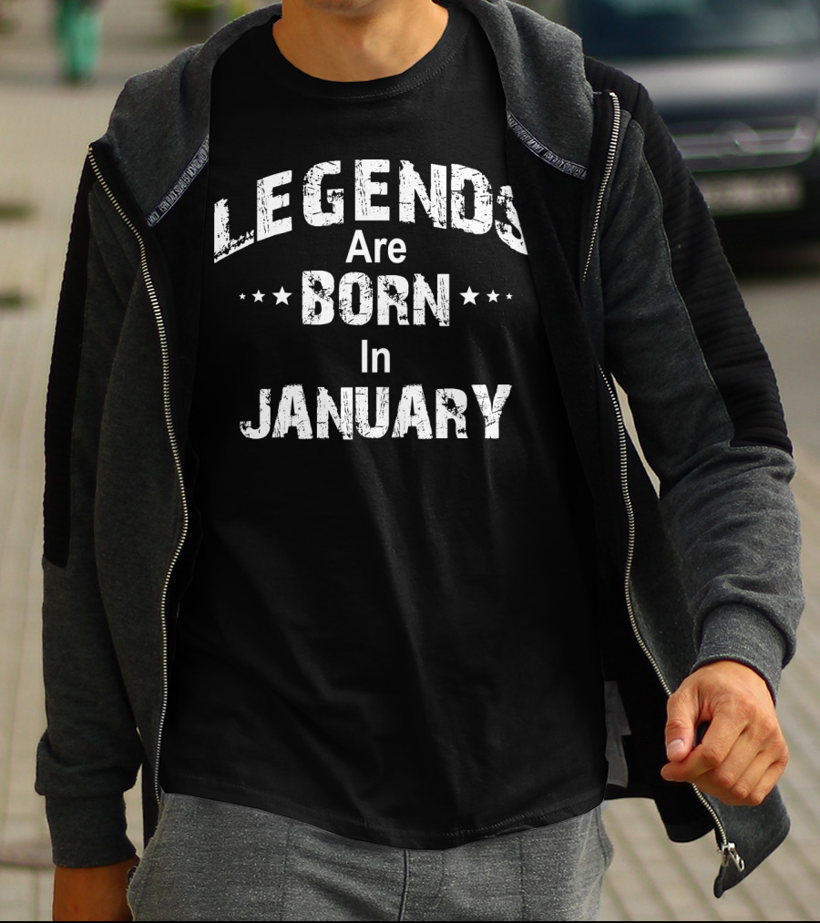 Distressed Legends Are Born In January Stars T-Shirt