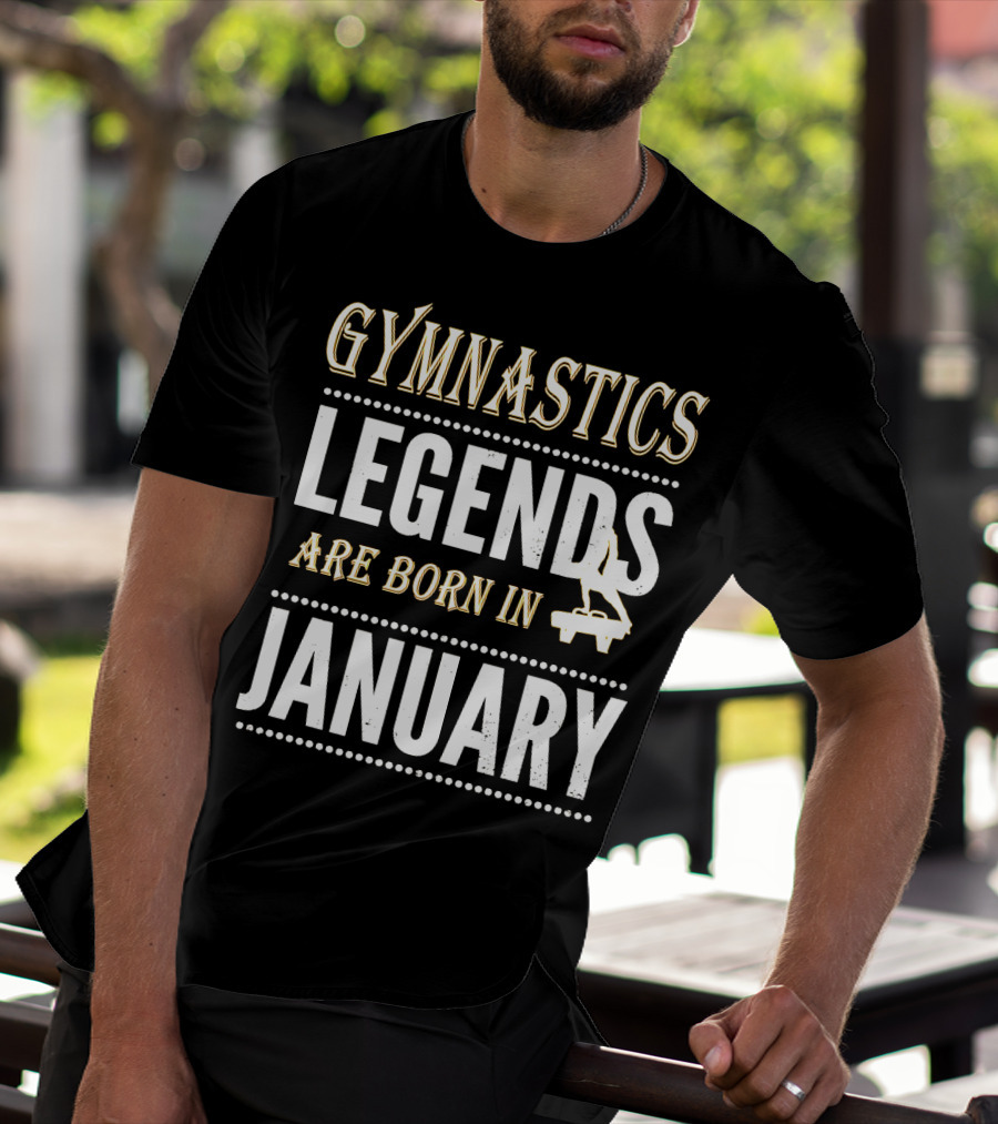 Gymnastics Legends Born In January With Balance Beam T-Shirt