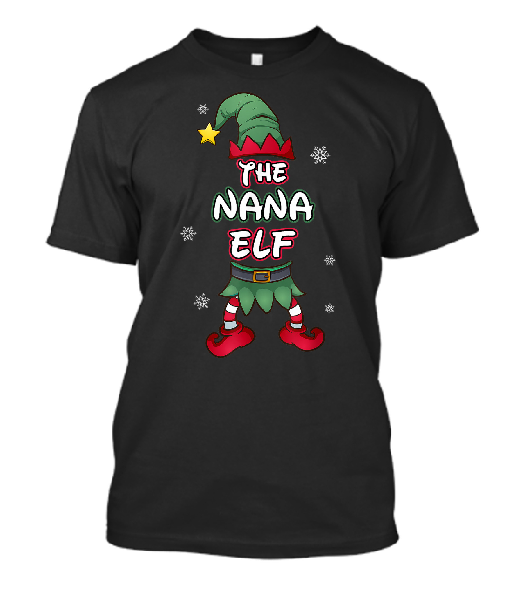 The Nana Elf Christmas Pajamas Pjs Matching Family Group Holiday T-Shirt