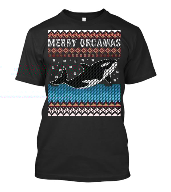 Merry Orcamas Ugly Christmas Orca Killer Whale T-Shirt