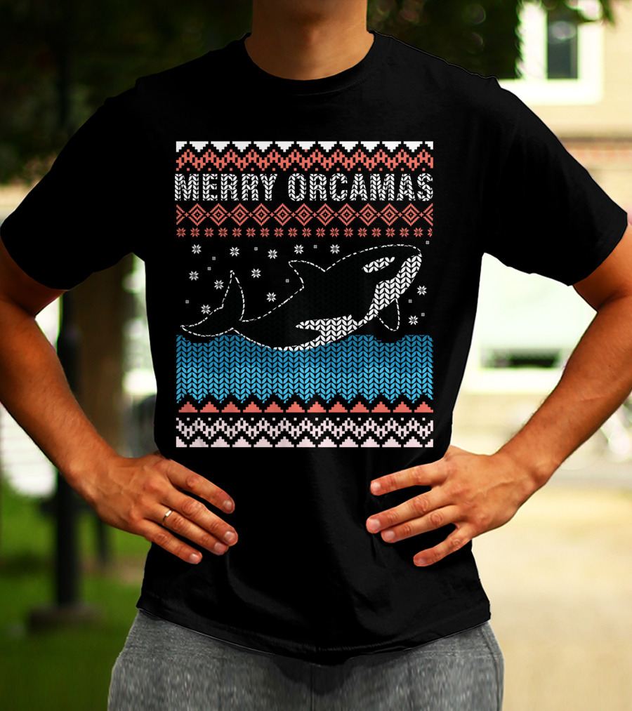 Merry Orcamas Ugly Christmas Orca Killer Whale T-Shirt