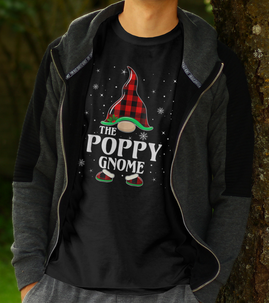 The Poppy Gnome Buffalo Plaid Christmas T-Shirt