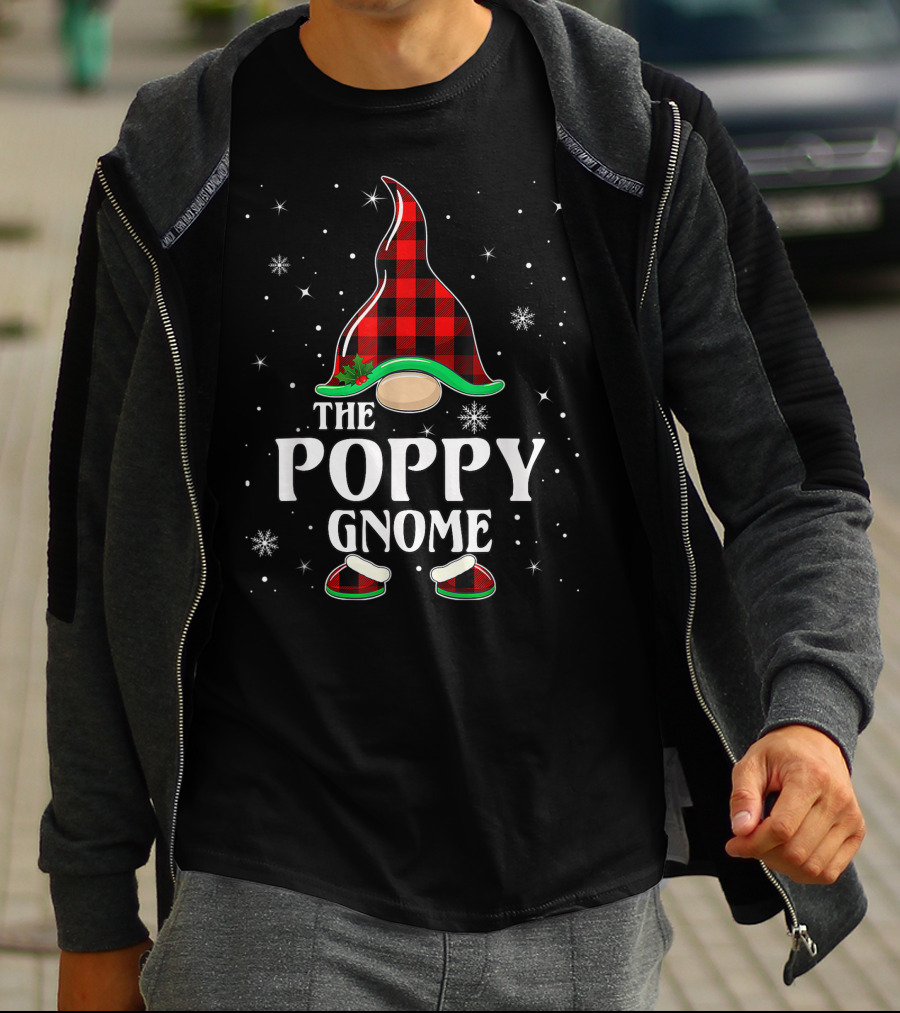 The Poppy Gnome Buffalo Plaid Christmas T-Shirt