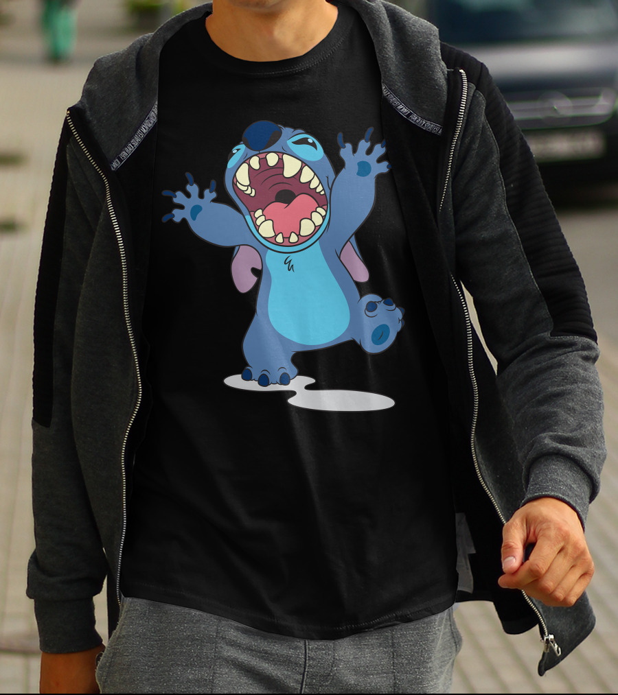 Disney Lilo And Stitch Energetic Roar Character Image T-Shirt