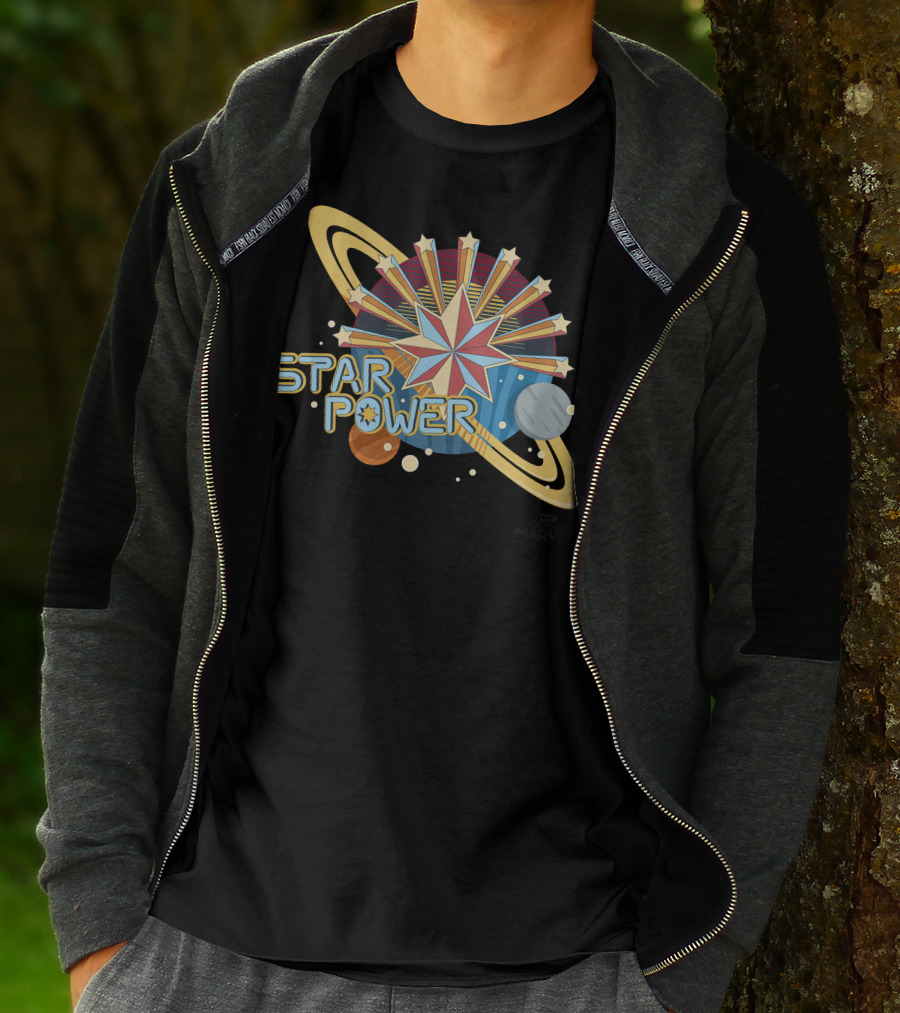 Captain Marvel Star Power Space Symbols T-Shirt
