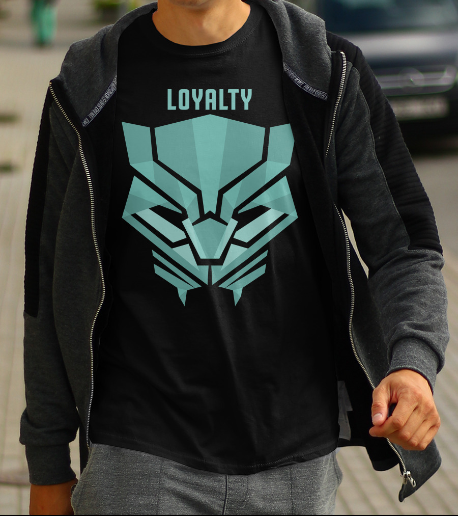 Marvel Black Panther Loyalty Teal Mask T-Shirt