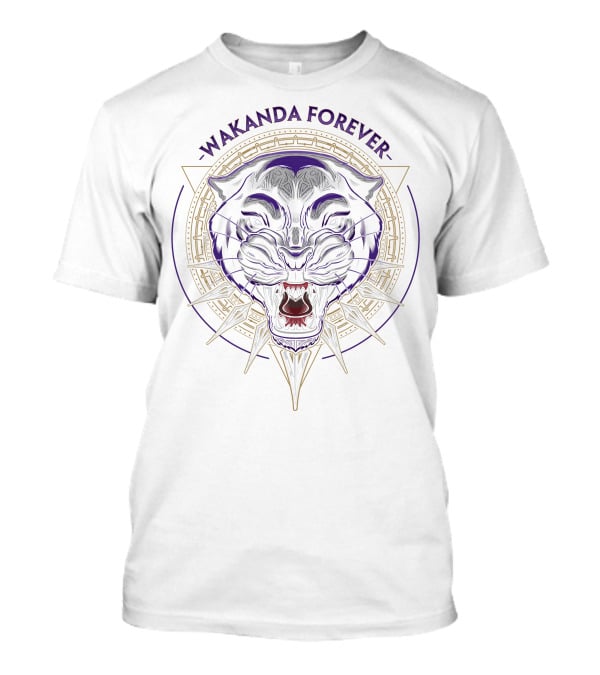 Wakanda Forever Marvel Black Panther Iconic Fierce Circle T-Shirt