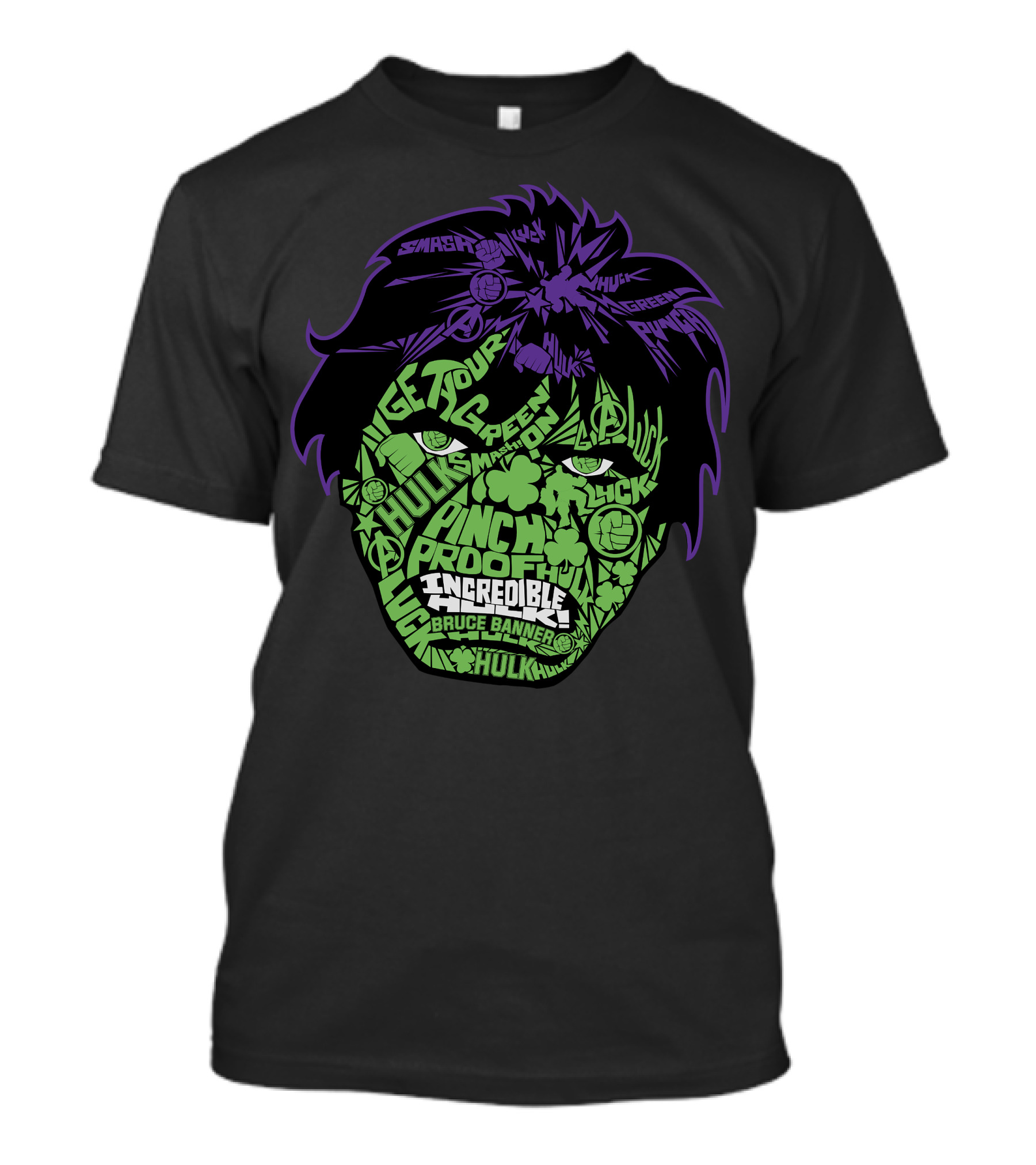 Incredible Hulk St. Patty's Luck Smash Bruce Banner Green Proof T-Shirt