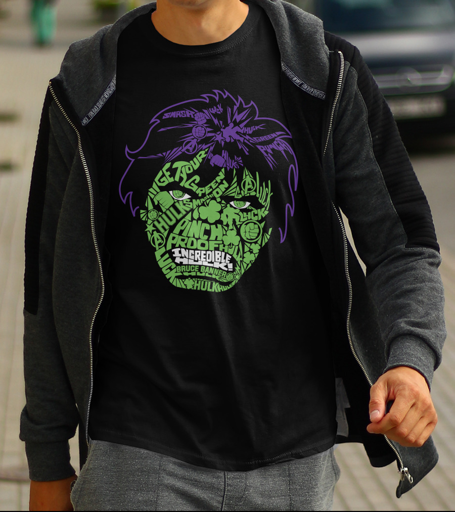 Incredible Hulk St. Patty's Luck Smash Bruce Banner Green Proof T-Shirt