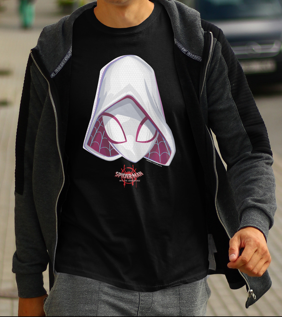 Spider-Man Into The Spider-Verse Spider-Gwen Mask Marvel T-Shirt