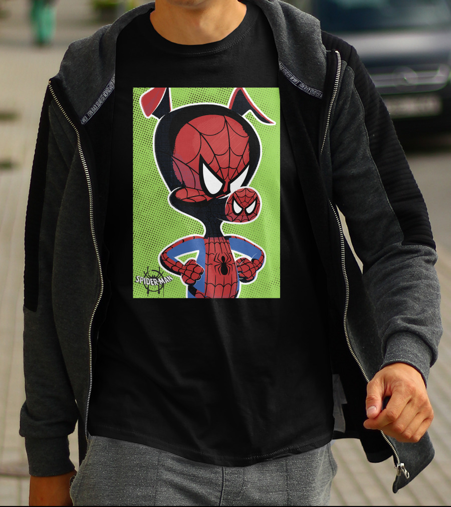 Marvel Spider-Ham Spiderverse Pop Art Spider-Man Character Heroic Pose T-Shirt