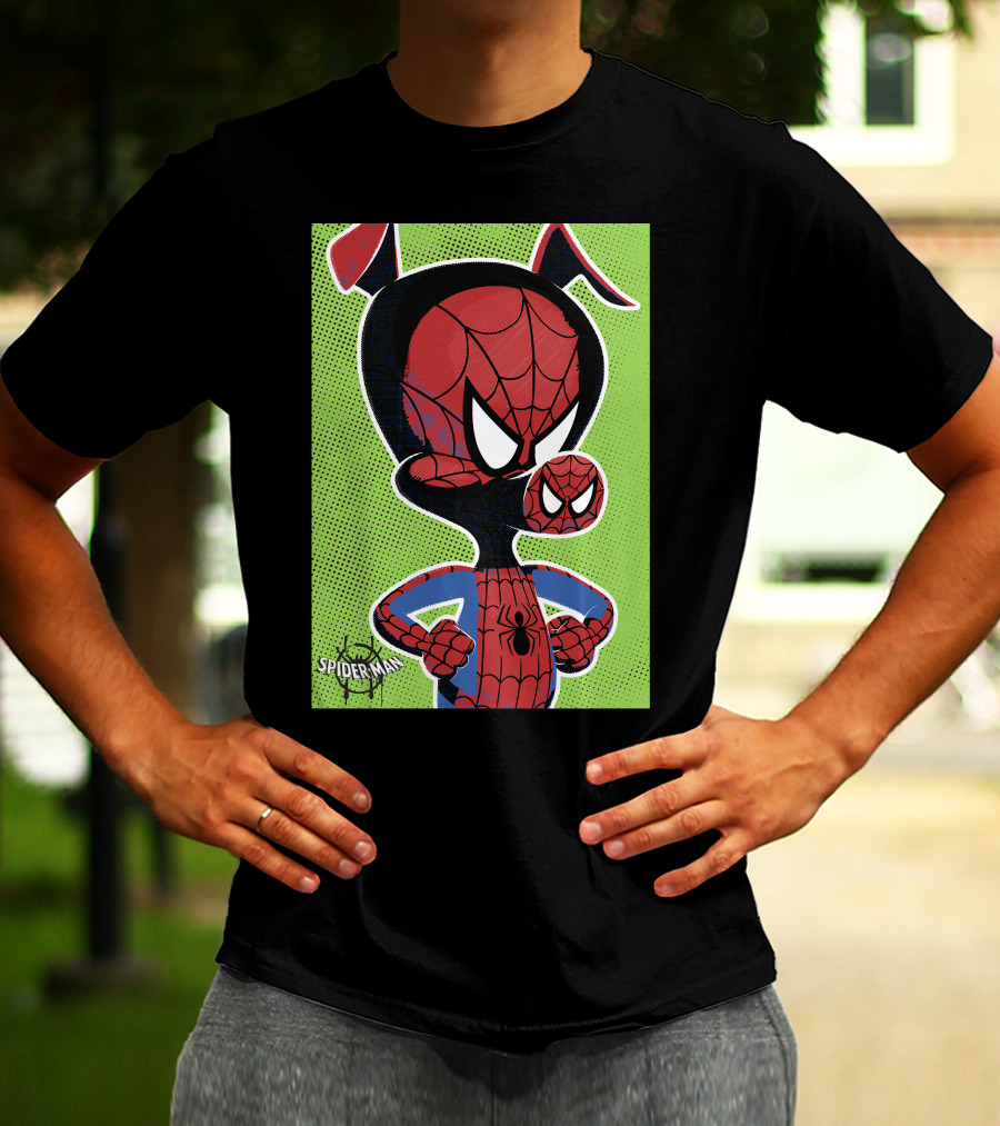 Marvel Spider-Ham Spiderverse Pop Art Spider-Man Character Heroic Pose T-Shirt