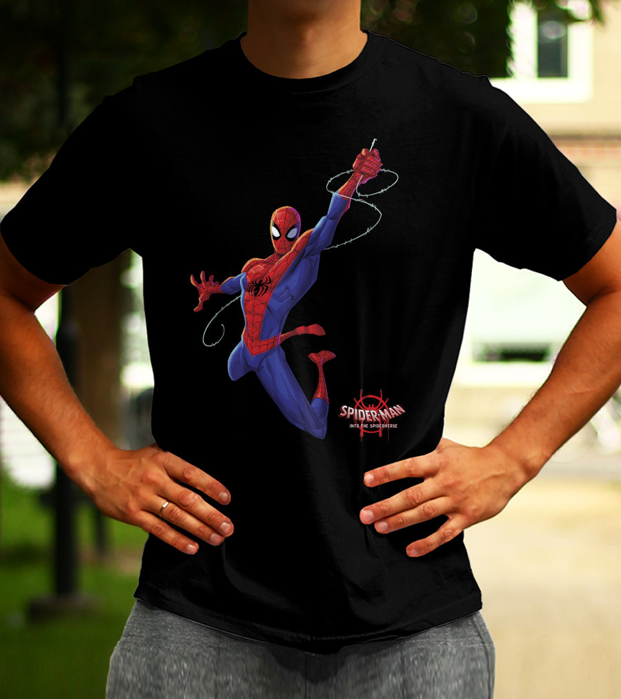 Spider-Man Into The Spider-Verse Classic Swing Action Marvel T-Shirt