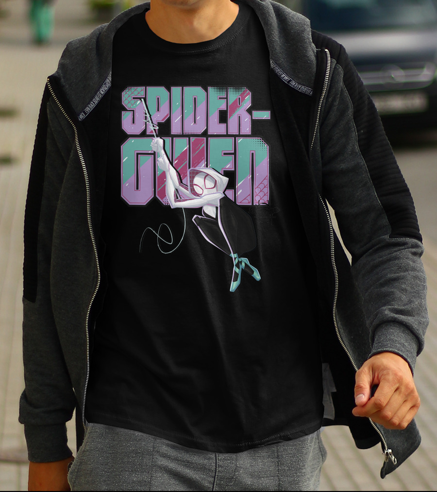 Spider-Gwen Marvel Spider-Man Spiderverse Swinging Hero T-Shirt