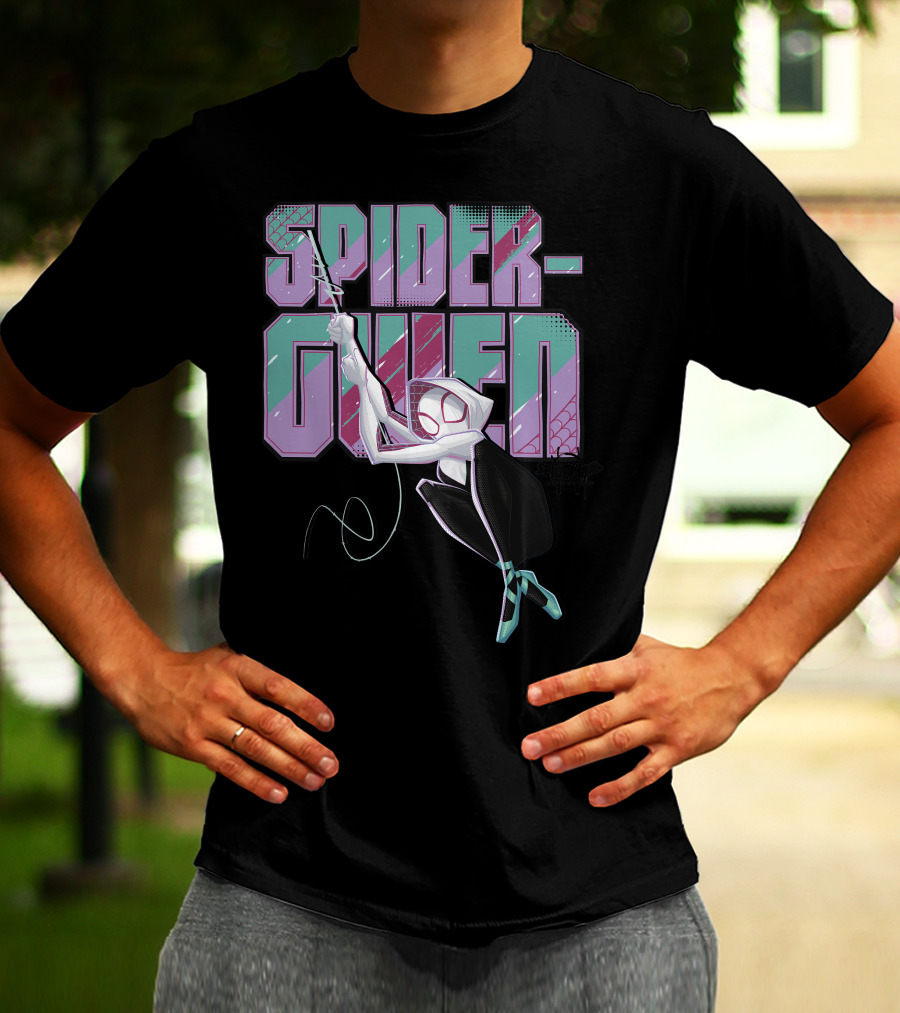 Spider-Gwen Marvel Spider-Man Spiderverse Swinging Hero T-Shirt