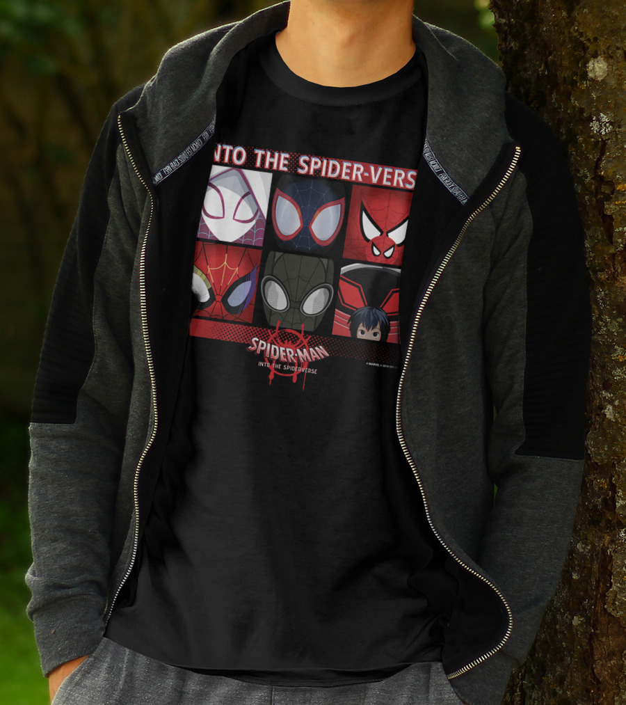 Marvel Spider-Man Into The Spider-Verse Square Group T-Shirt